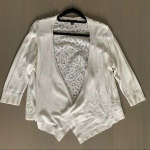 American Eagle Ivory Lace Back Cardigan